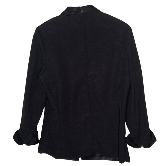 VTG Portfolio Black Blazer Size 7-8 With Satin Lapels & Cuffs USA Office Evening - Picture 2 of 13